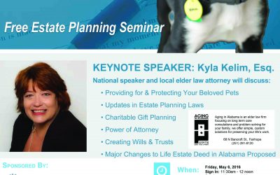 Providing for You and Your Pets FREE Estate Planning Seminar